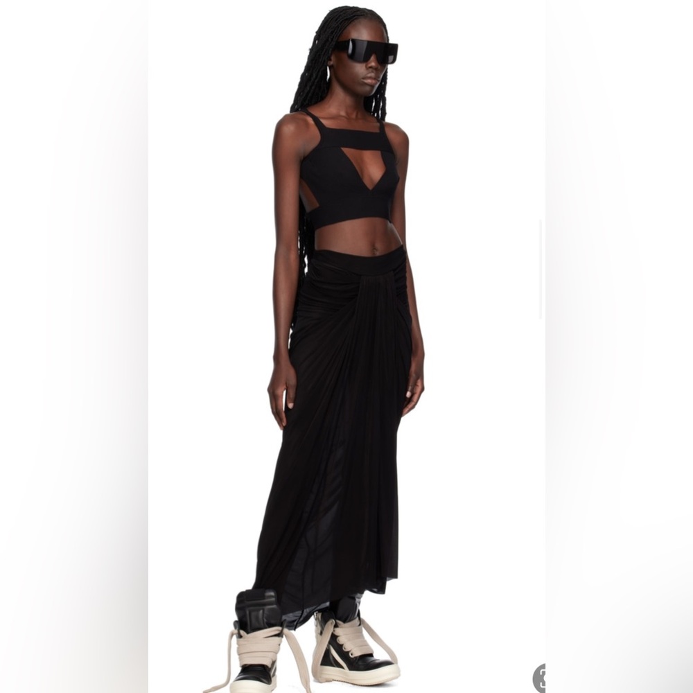 NWT RICK OWENS FW23 LUXOR SLING BRA IN BLACK STRETCH VISCOSE KNIT/XS - Picture 5 of 11